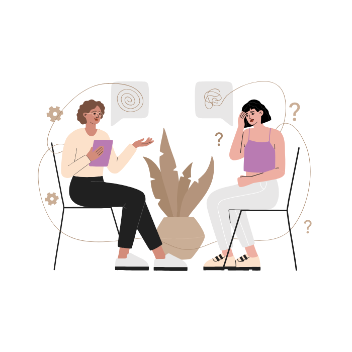 Therapy for depression session helping individuals manage low mood, negative thoughts, and emotional fatigue through professional mental health support.
