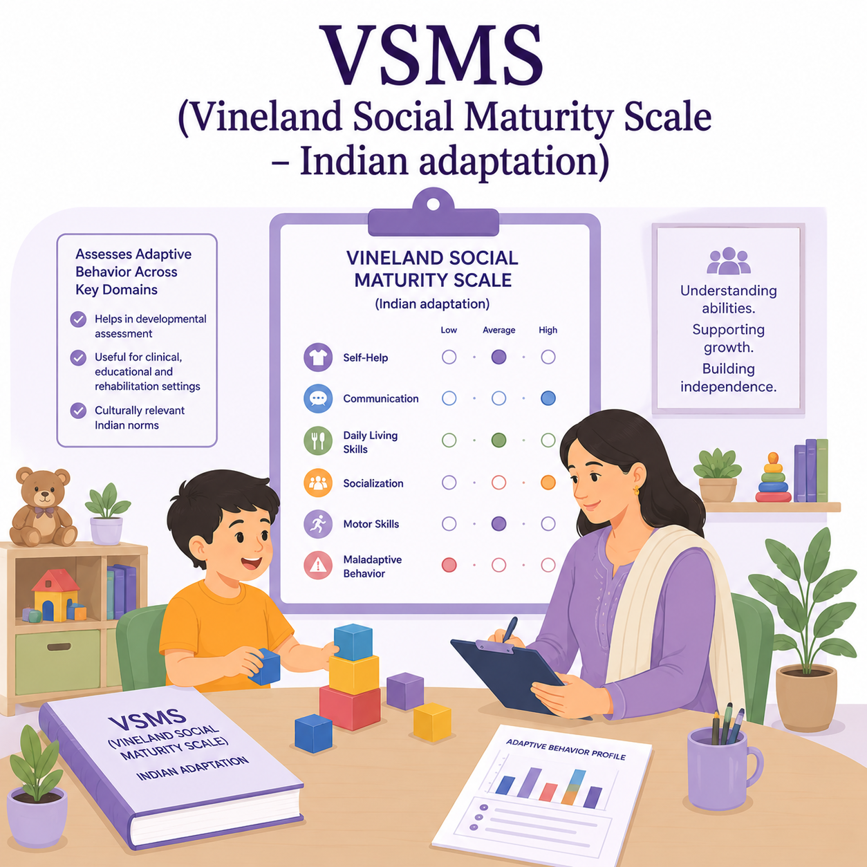 VSMS (Vineland Social Maturity Scale – Indian adaptation)